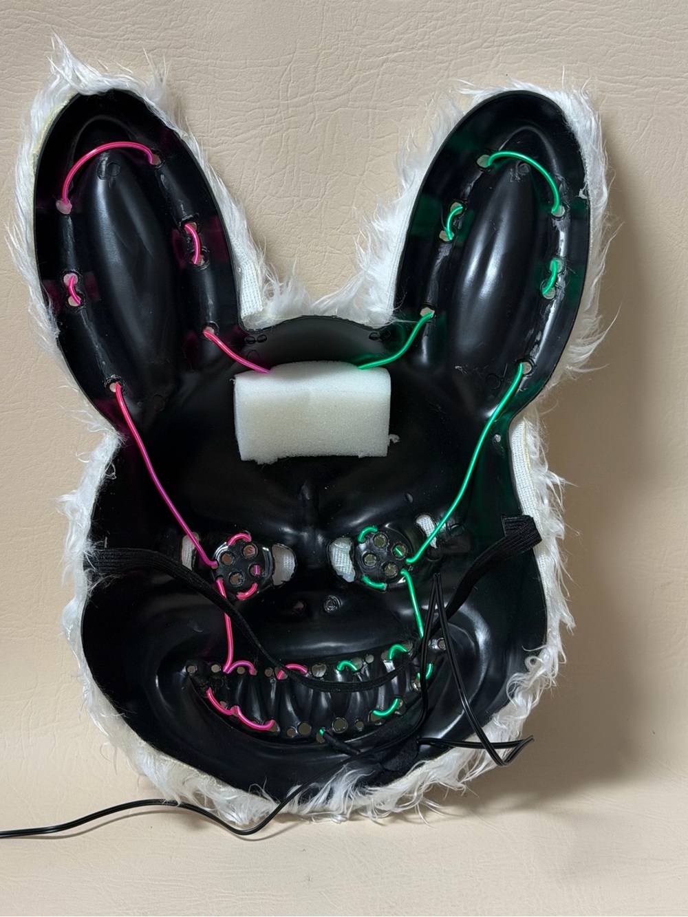 Halloween LED Bunny Animal Face Mask with 4 Light Modes, Battery Powered Costume - Picture 5 of 7